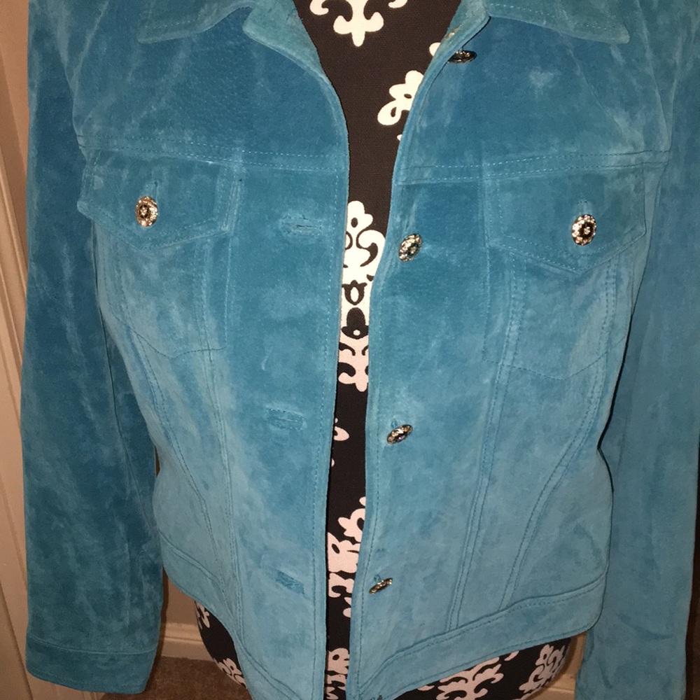 Blue suede Jacket - Picture 2 of 4
